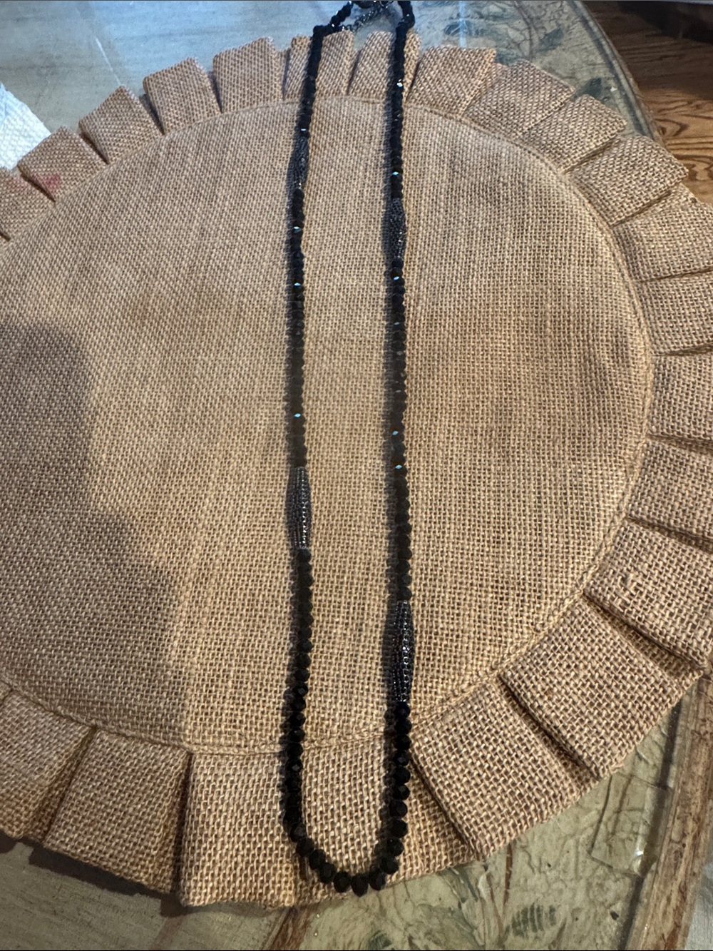 Elegant Black Beaded Long Necklace - Women Jewelry